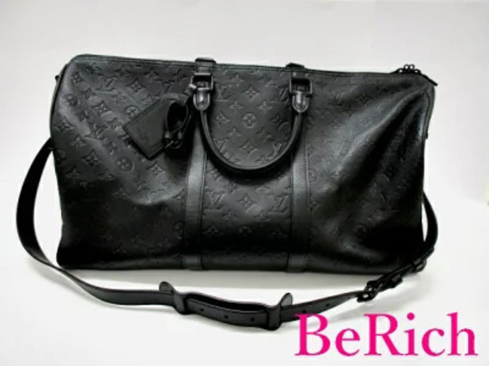 Louis Vuitton Keepall Bandouliere Monogram Shadow Black LV bag Handbag shoulder